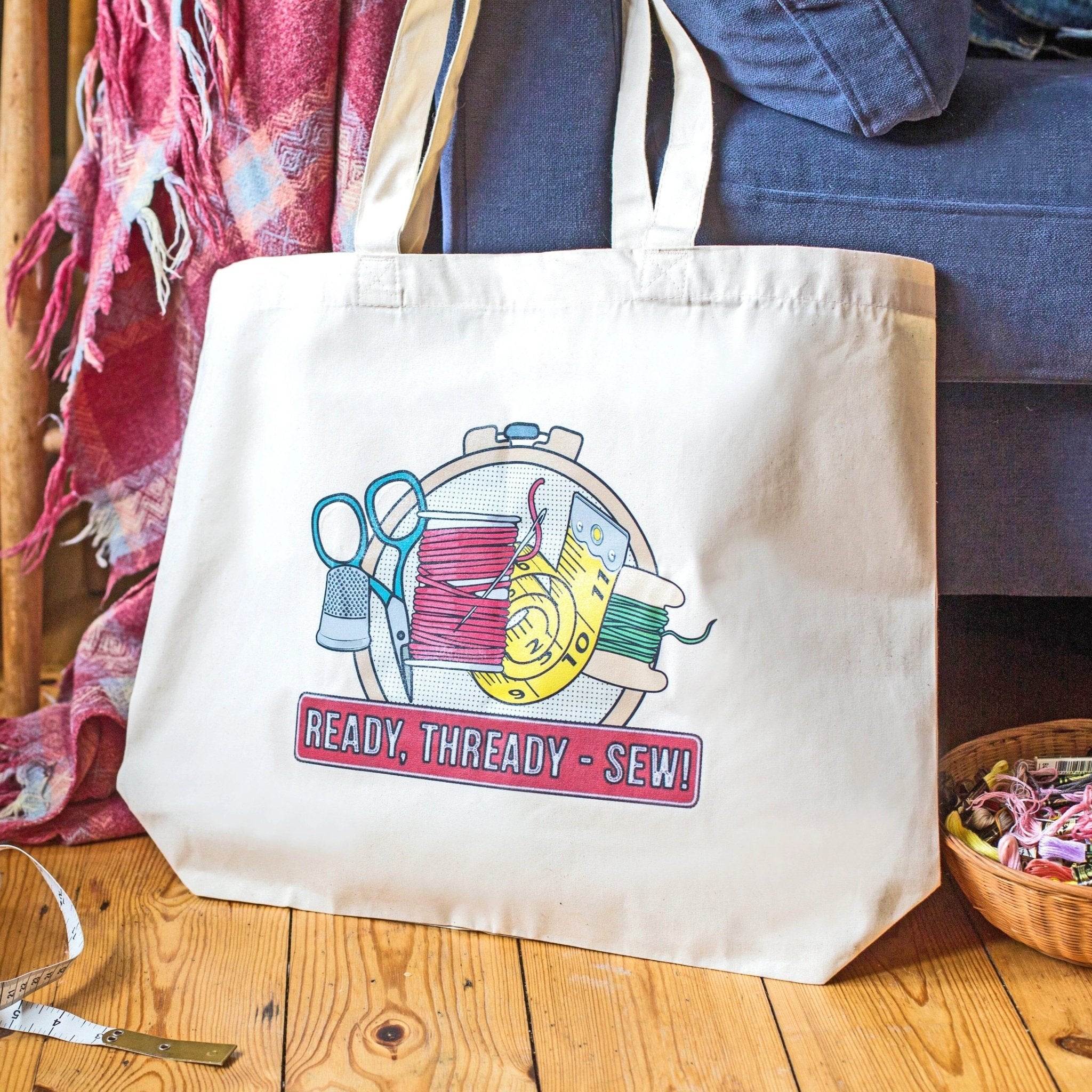 'Ready, Thready - Sew!' Tote Bag