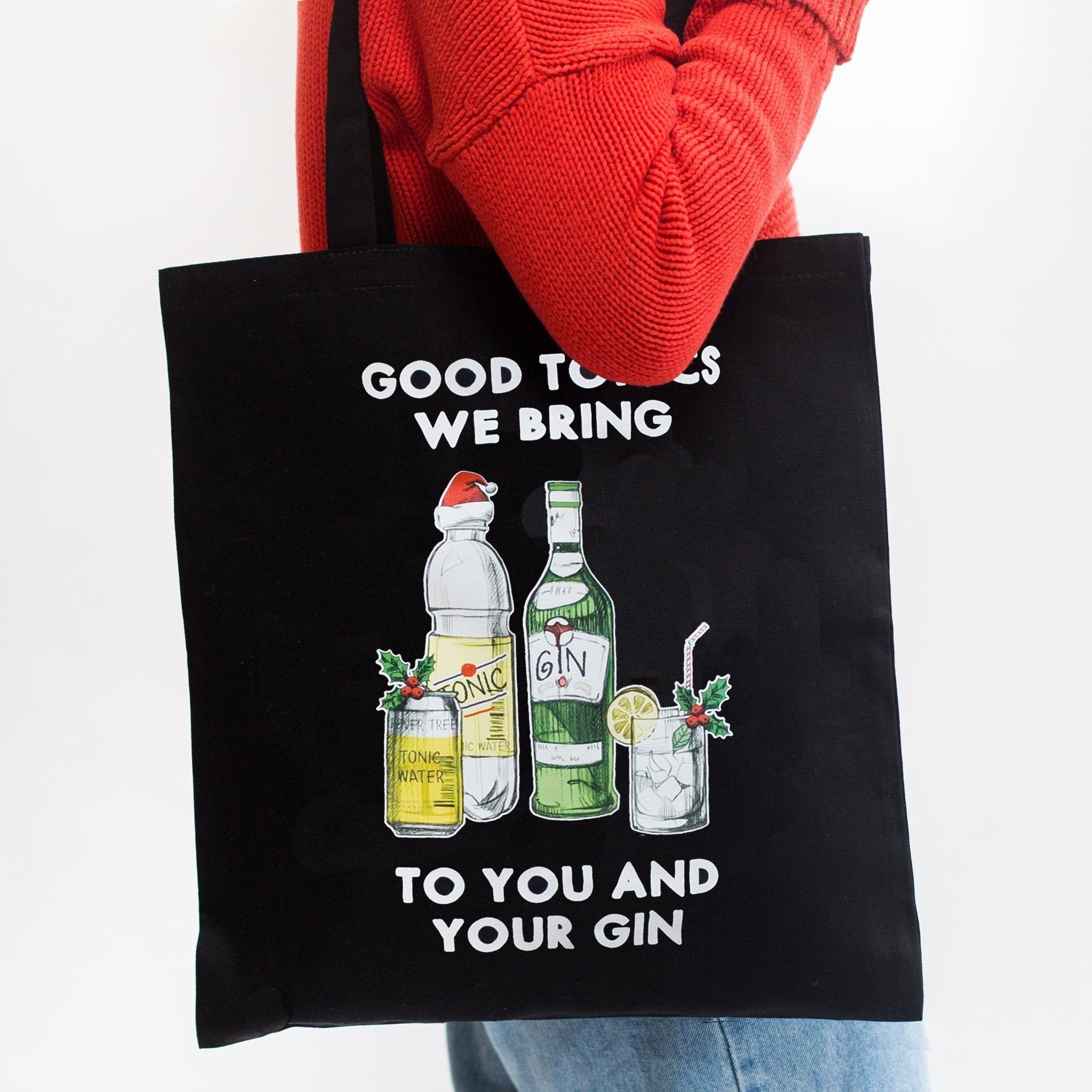 'Good Tonics We Bring' Christmas Gin Tote Bag