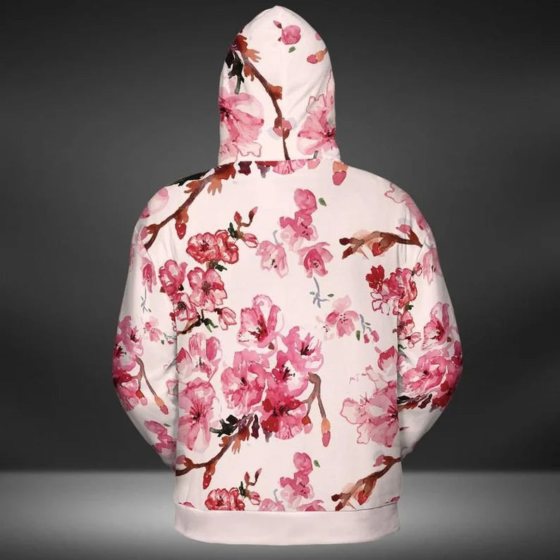 Watercolor All Over Print Zip Hoodie