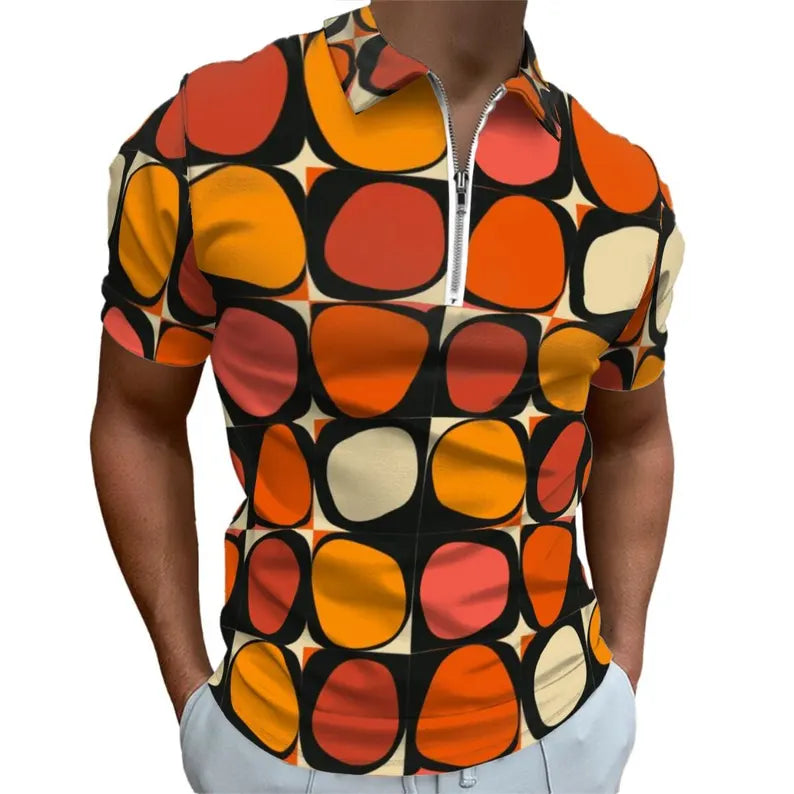 Slim Fit Zipper Polo Shirt