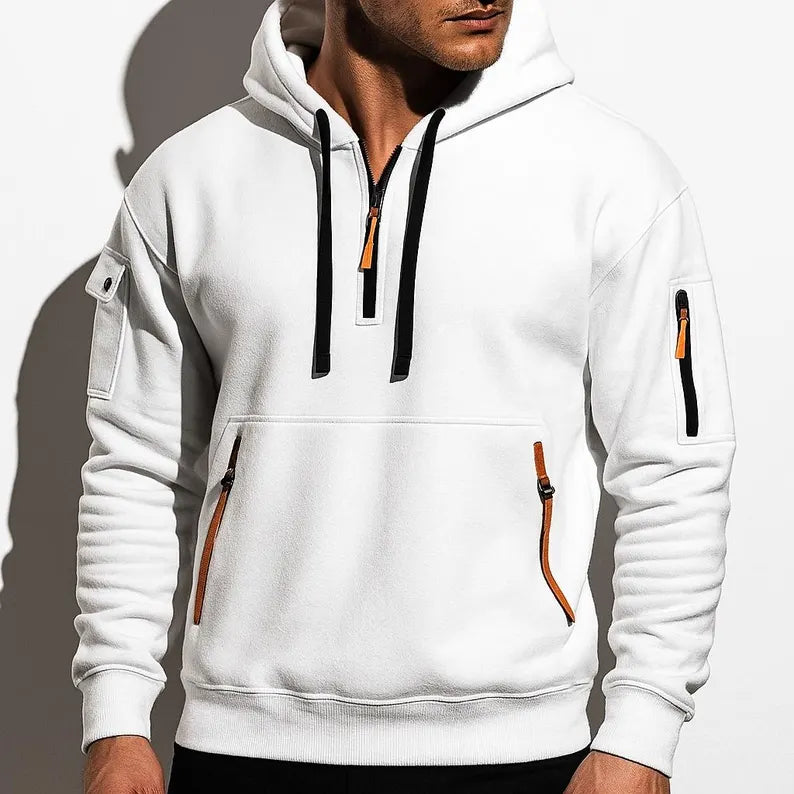 Casual Streetwear Quarter Zip Hoodie